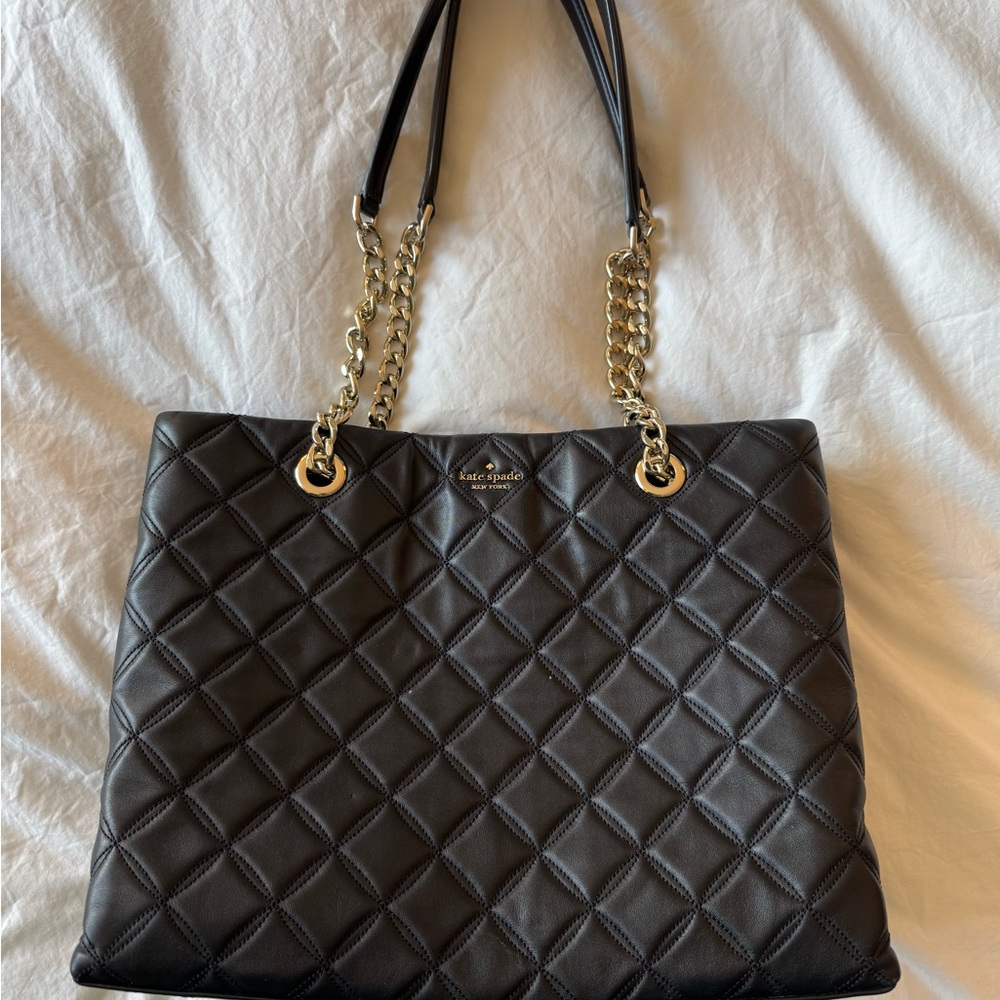 Kate Spade Black Quilted Tote Bag
